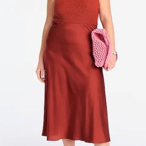 J.Crew Satin Midi Skirt BRAND NEW